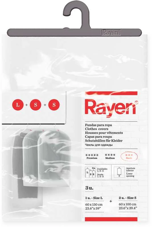 RAYEN Rinkinys 3 drabužių užvalkalai (2x S + L)