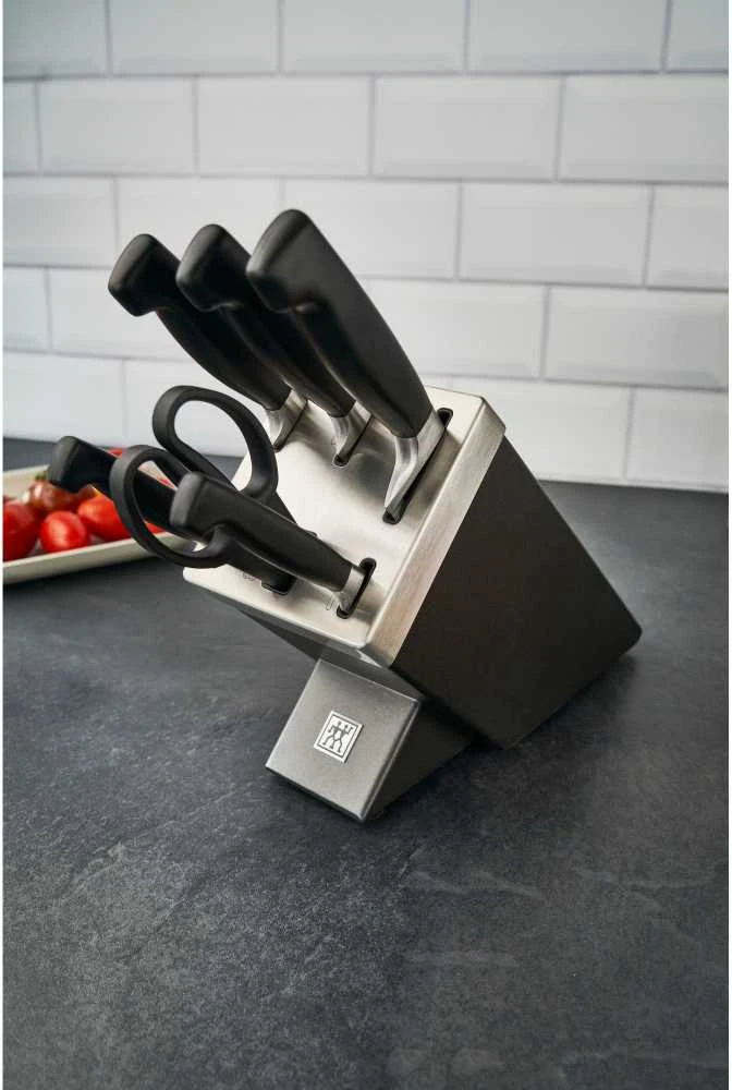 Zwilling Four Star 7 peilių rinkinys su bloku, pilkos spalvos