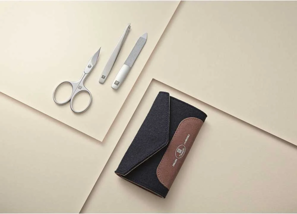 ZWILLING TWINOX Rinkinys kelioninis - mėlyna filcowe etui, 3 elementy