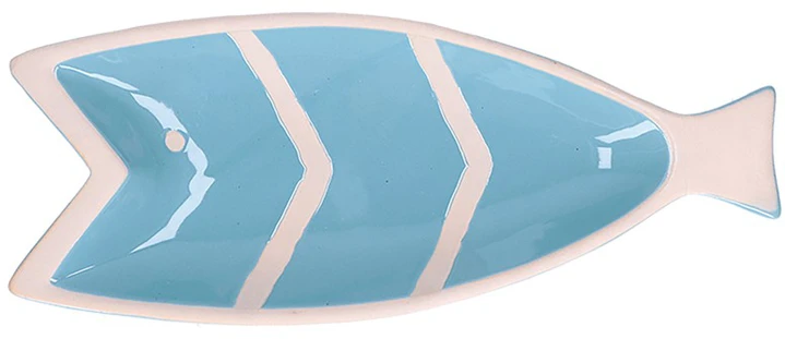 Npc Polska RITUALI DOMESTICI PELAGICOILLOGICO Talerz ryba Šviesiai mėlynas 30.5 x 12.5 x 3 cm