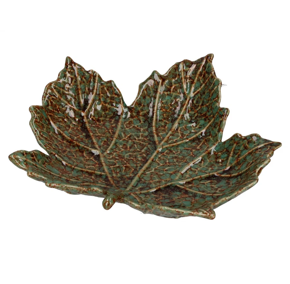 RITUALI DOMESTICI SFOGLIAMI 2 platanos lapo formos lėkščių rinkinys 17 x 19,5 x 5 cm