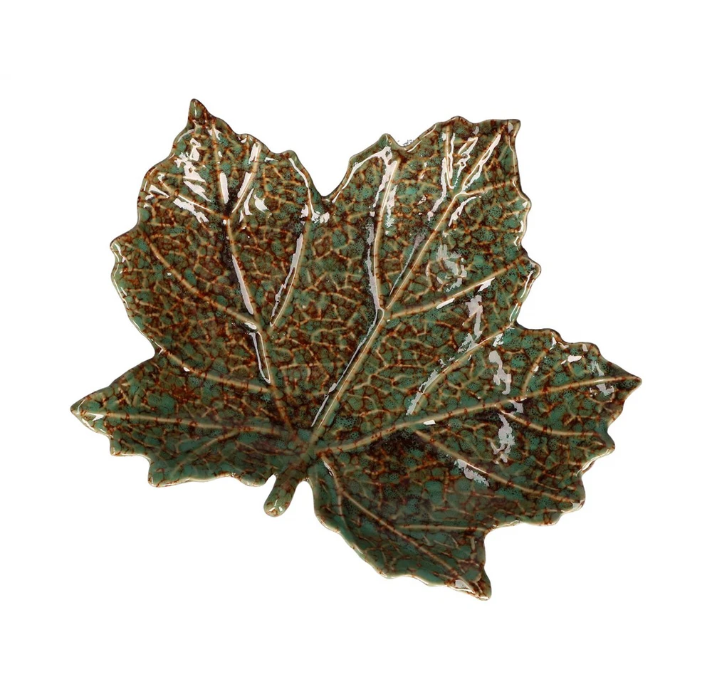 RITUALI DOMESTICI SFOGLIAMI 2 platanos lapo formos lėkščių rinkinys 17 x 19,5 x 5 cm
