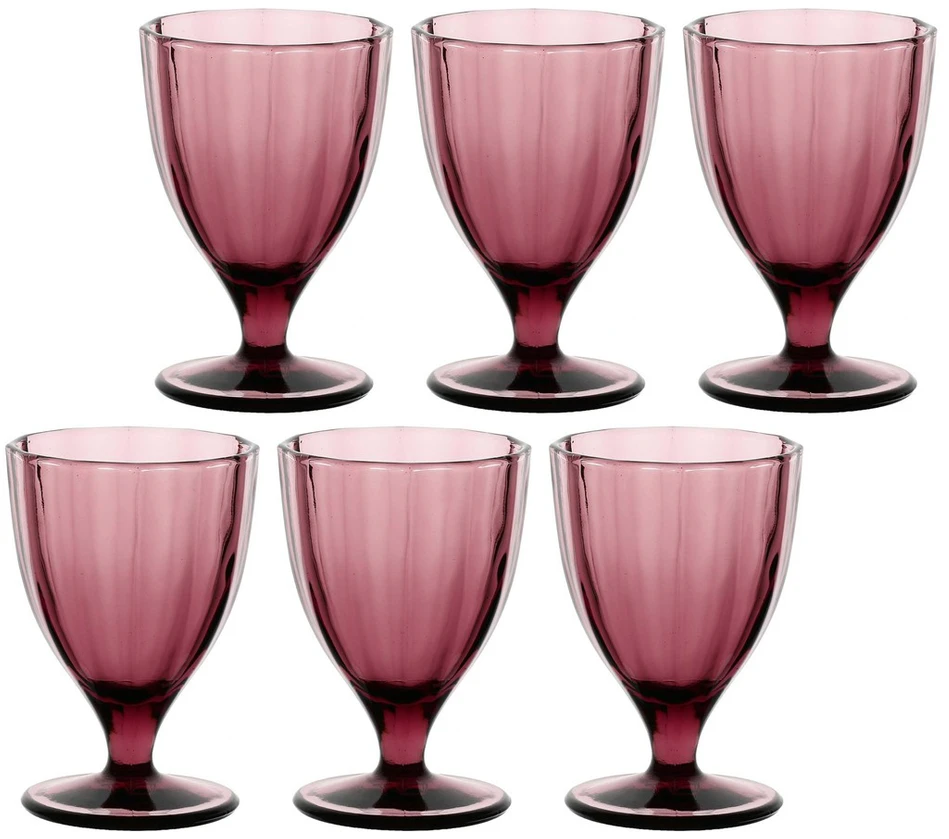 Rose&Tulipani 6 stiklinių „Amami“ rinkinys – violetinės spalvos, 300 ml