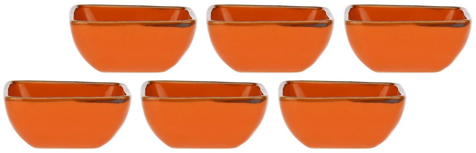 ROSE&TULIPANI CONCERTO ARANCIONE 6 kvadratinių dubenėlių rinkinys, 8 cm