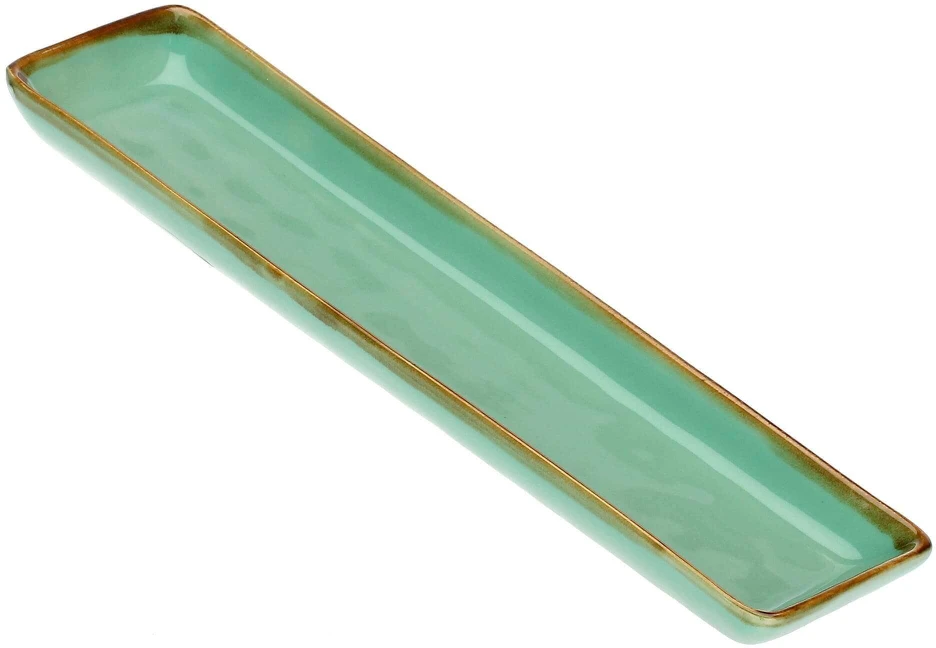 ROSE&TULIPANI CONCERTO VERDE ACQUA Rinkinys iš 4 stačiakampių padėklų 32 x 8 cm