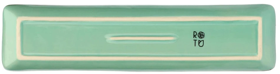 ROSE&TULIPANI CONCERTO VERDE ACQUA Rinkinys iš 4 stačiakampių padėklų 32 x 8 cm