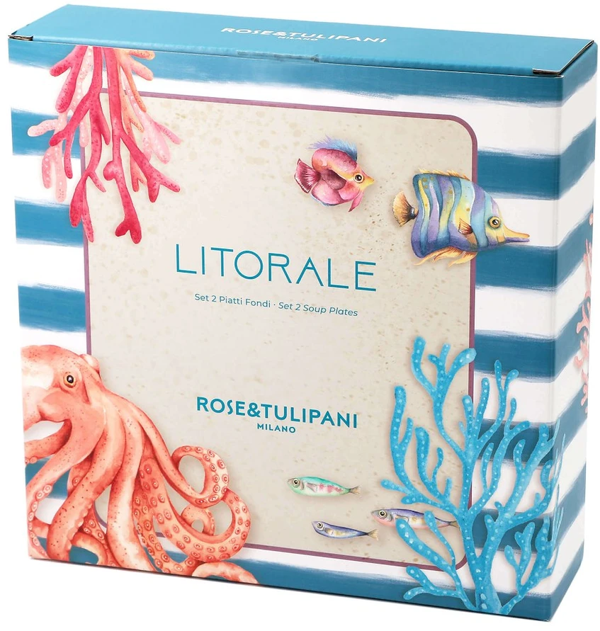 ROSE&TULIPANI LITORALE 2 gilių lėkščių rinkinys - 21 cm