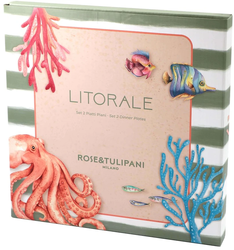 ROSE&TULIPANI LITORALE 2 plokščių lėkščių rinkinys - 27 cm