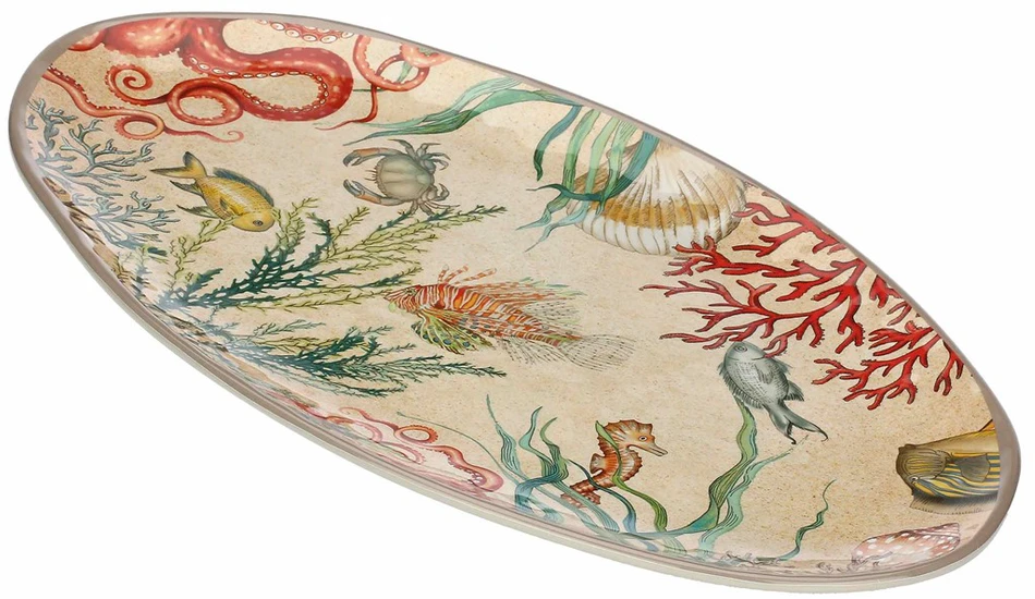 Rose&Tulipani Sea life melamino ovalus padėklas - 52 x 30 cm