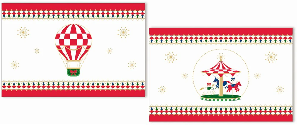 ROSE&TULIPANI x MAS KARUSELĖ 2 stalo kilimėlių rinkinys 45,5 x 30 cm