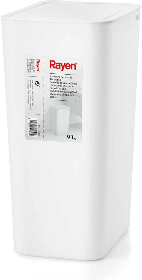 Šiukšlių dėžė RAYEN, baltos sp., 9 L