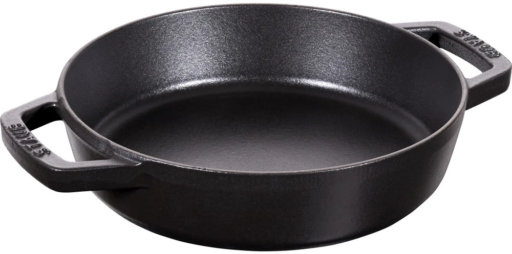 Staub Ketaus keptuvė su dviem rankenėlėmis - 20 cm, juoda