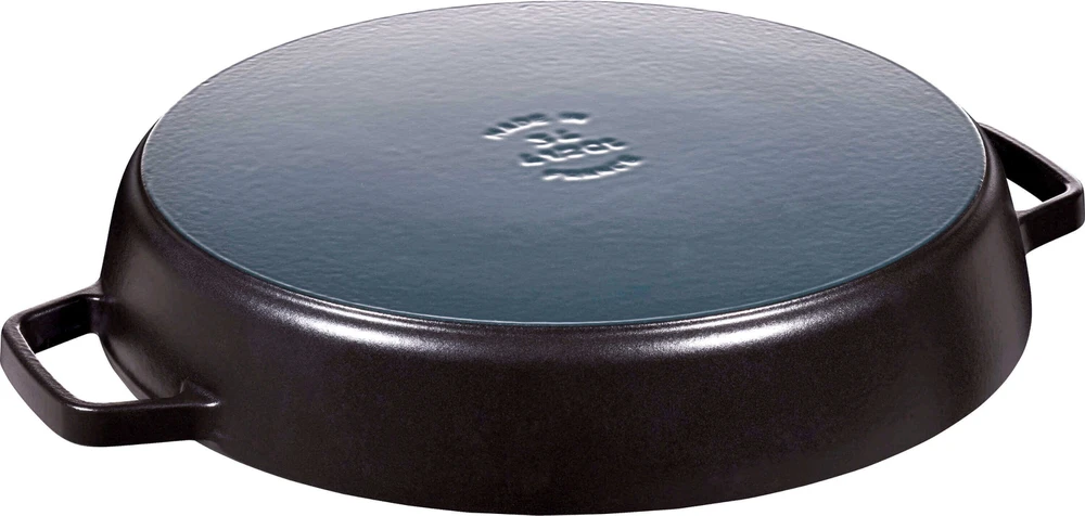Ketaus keptuvė su dviem rankenomis Staub - 34 cm, Juodas