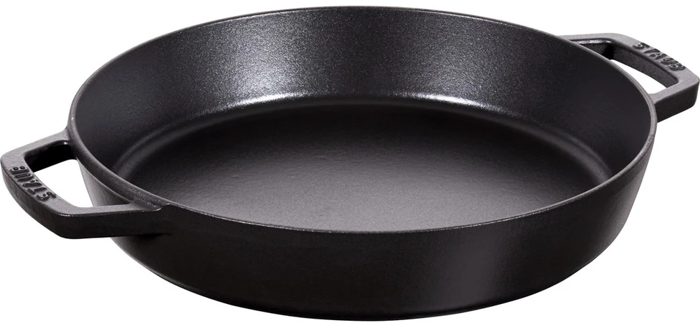 Ketaus keptuvė su dviem rankenomis Staub - 34 cm, Juodas