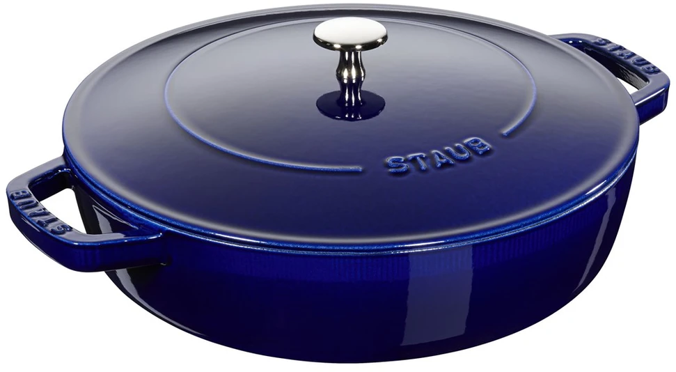 STAUB Ketaus keptuvė su dangčiu 24 cm, mėlyna