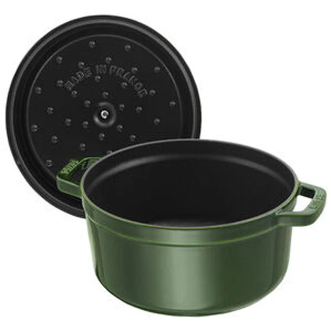 Staub La Cocotte 22 cm apvalus ketaus puodas troškinimui, tamsiai žalios spalvos | 40509-354-0