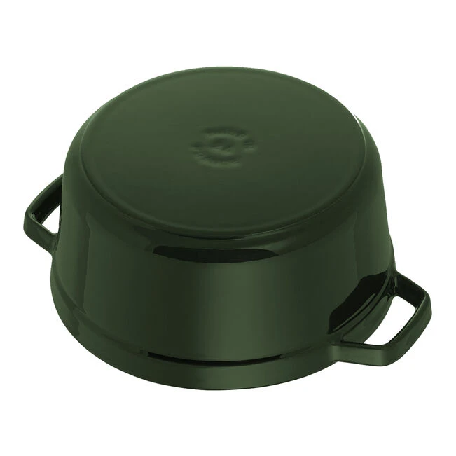 Staub La Cocotte 22 cm apvalus ketaus puodas troškinimui, tamsiai žalios spalvos | 40509-354-0