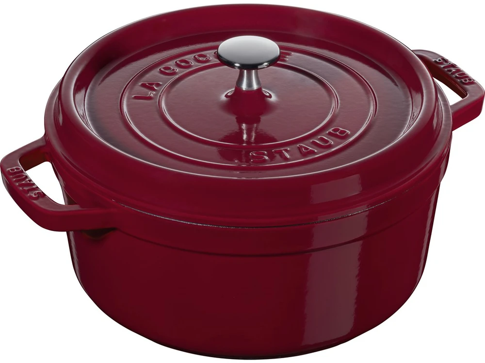 STAUB LA COCOTTE apvalus ketaus puodas, 3,85 l, bordo spalvos