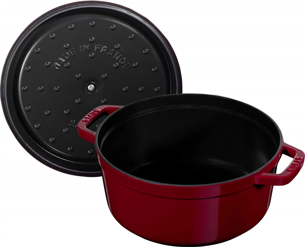 STAUB LA COCOTTE apvalus ketaus puodas, 3,85 l, bordo spalvos