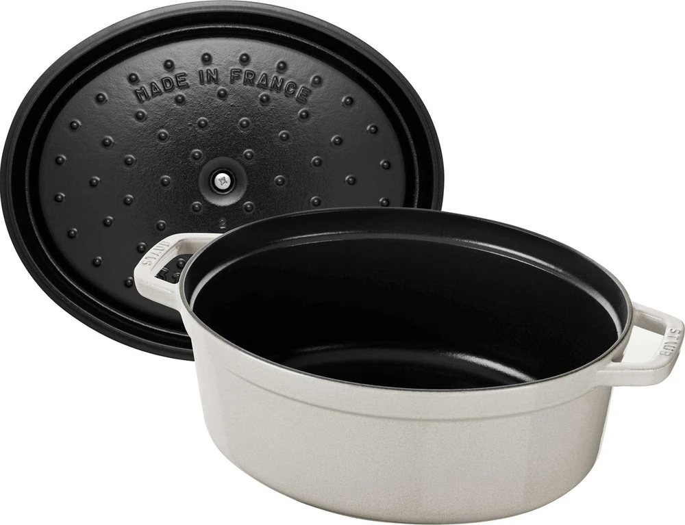 Ovalus ketaus puodas STAUB, 3,2 l spalva: balta