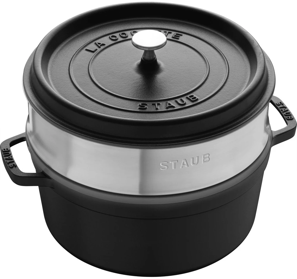STAUB LA COCOTTE Puodas żeliwny apvalus su wkładem 5.2 ltr, juoda