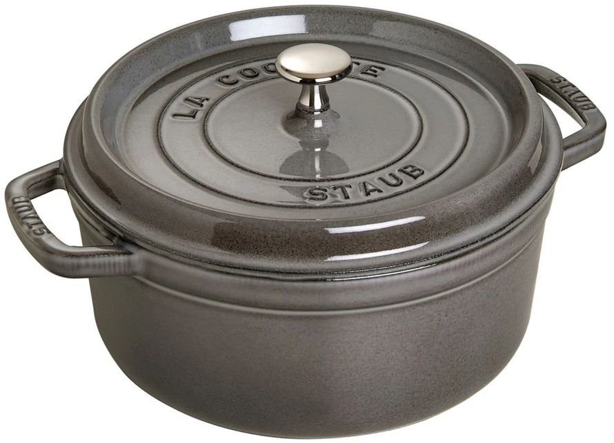 Staub La Cocotte 26 cm apvalus ketaus puodas troškinimui, grafito pilkos spalvos | 40509-312-0
