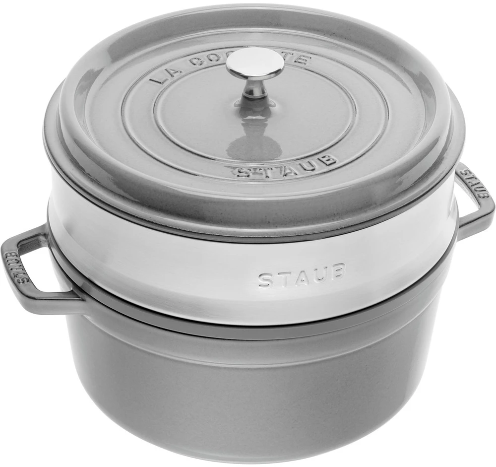 Zwilling STAUB La Cocotte 40508-819-0 apvalus ketaus puodas su įdėklu – 3,8 l, grafito spalvos