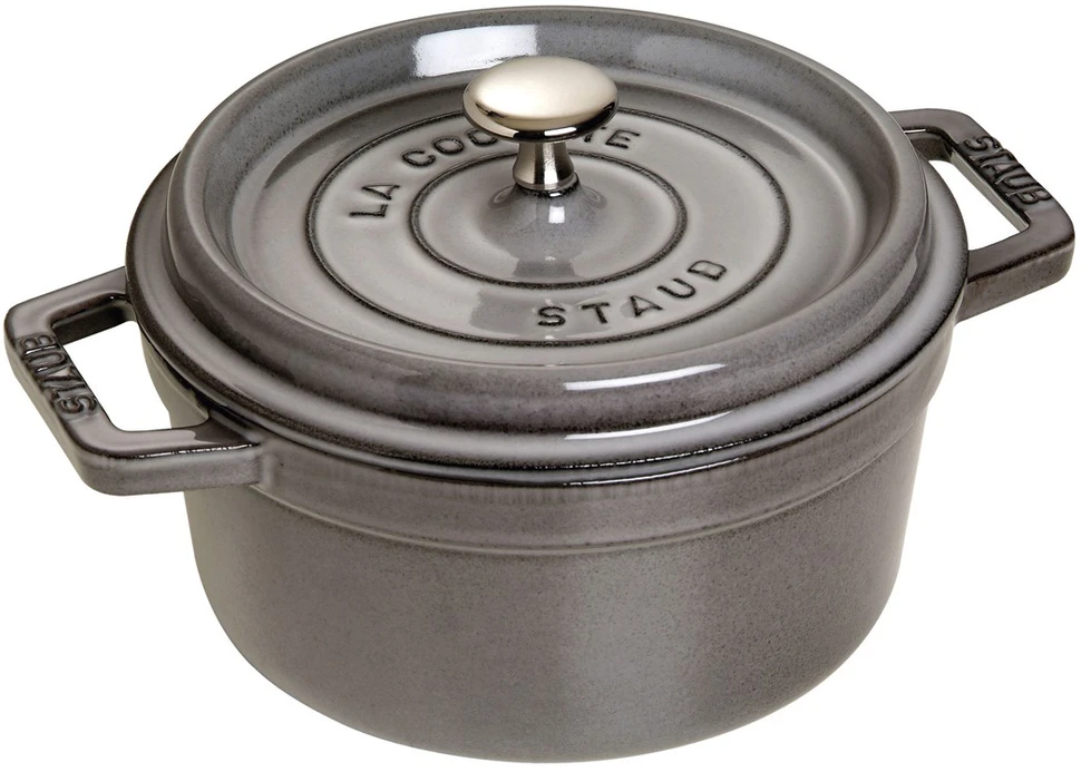Ketaus puodas STAUB Cocotte 20cm 2,2l, grafito spalvos
