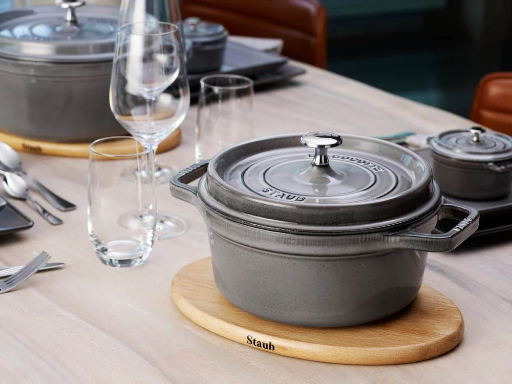 Staub La Cocotte 26 cm apvalus ketaus puodas troškinimui, grafito pilkos spalvos | 40509-312-0