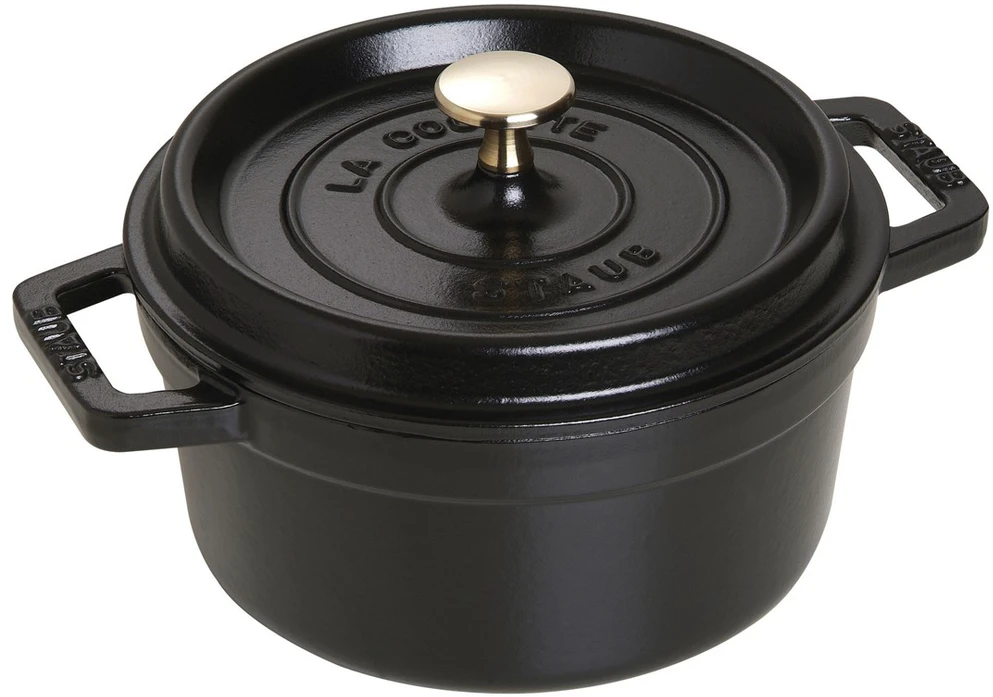 Staub La Cocotte Apvalus ketaus puodas, 2,2 l, juodos spalvos
