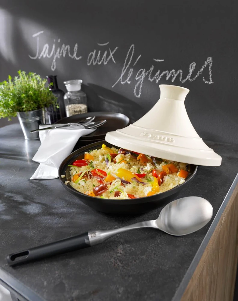 STAUB Tajine Puodas - 28 cm, rusvai gelsvas-Juoda