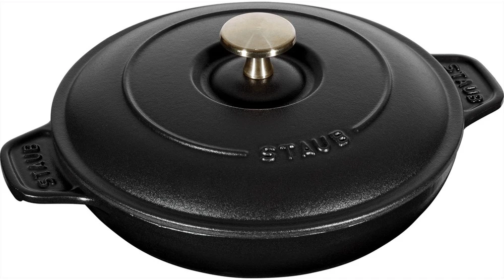 STAUB Apvalus ketaus kepimo indas su dangteliu 20 cm, juoda