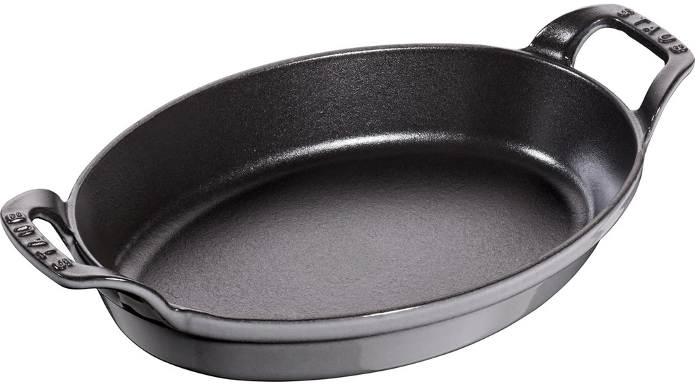 STAUB Ovali mini kepimo ir gratino indas 24 x 16 cm, pilkas