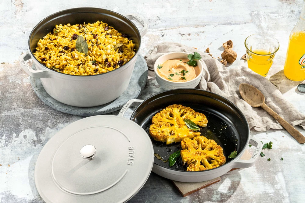 STAUB 3 ketaus indų rinkinys su Staub dangčiu