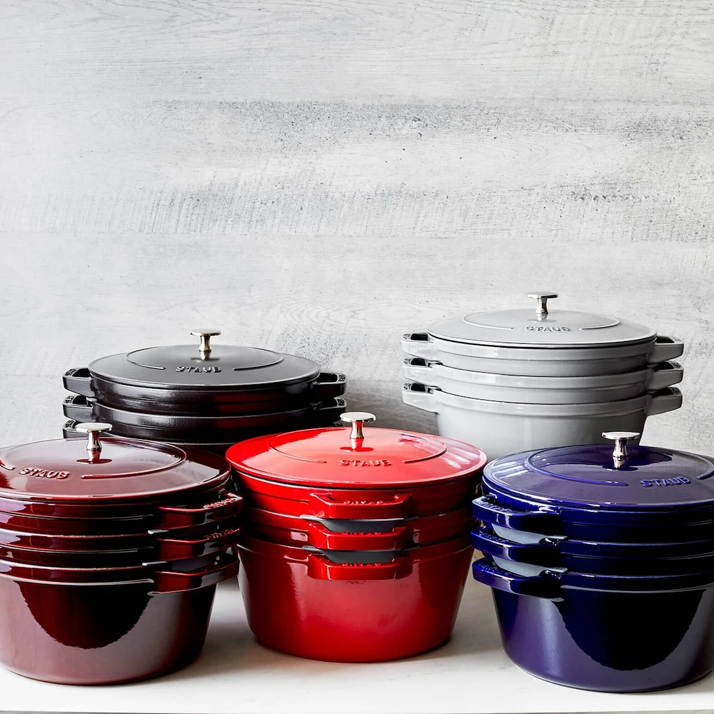 STAUB Rinkinys 3 naczyń + pokrywka 24 cm mėlyna