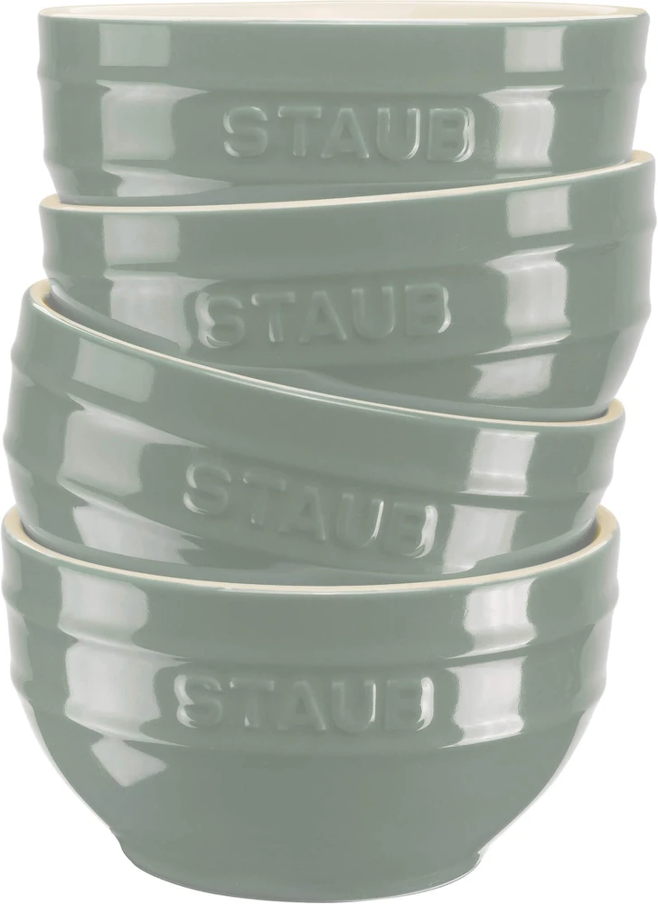 ST2 STAUB serviravimo rinkinys, 4 dubenėliai, 14 cm, eukalipto spalvos