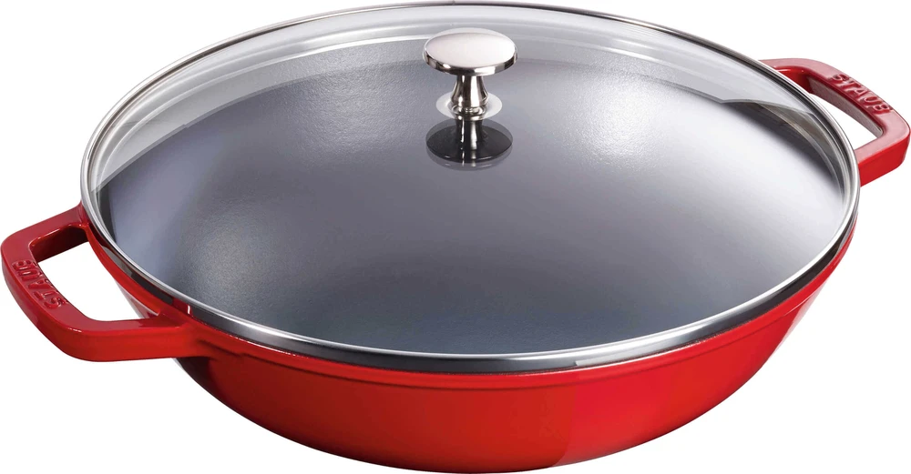 STAUB Wok żeliwny su dangteliu 30 cm, raudona