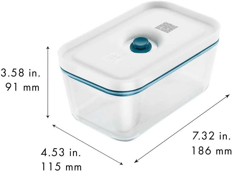 Zwilling stiklinis indas prostokątny 0.75 ltr jūros spalvos