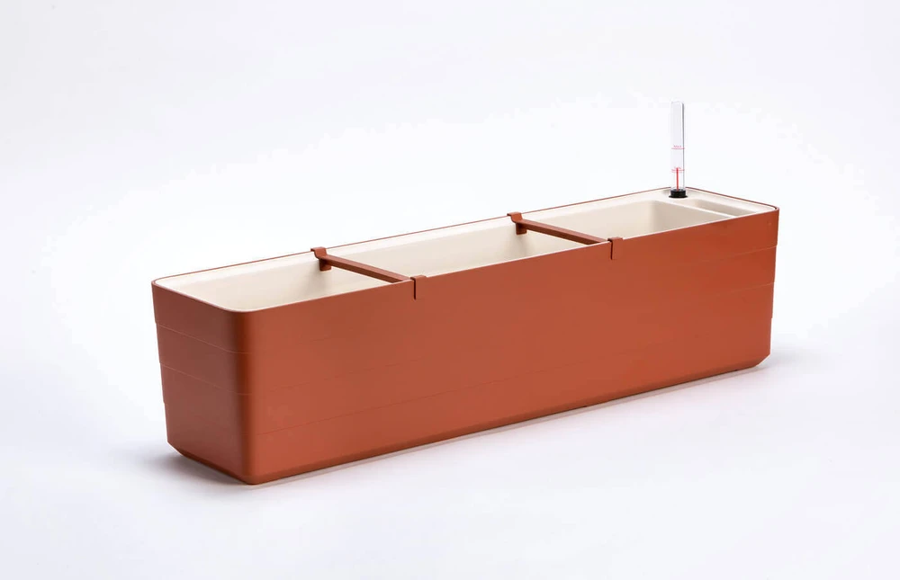 URBALIVE BERBERIS stačiakampis savaime drėkinamasis vazonas 80 x 20 cm, cinamono spalvos
