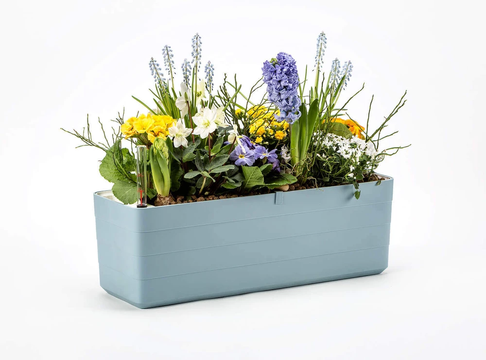 URBALIVE BERBERIS savaime drėkinantis stačiakampis vazonas, 60 x 20 cm, mėlynas