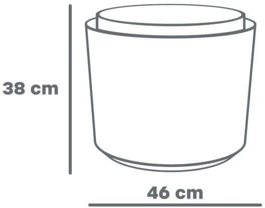 URBALIVE BERBERIS savaime drėkinamas apvalus vazonas 46 cm, pilkai rudas
