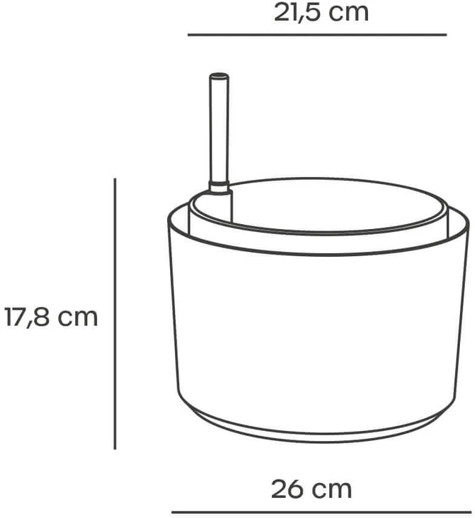 URBALIVE BERBERIS savaime drėkinantis pakabinamas vazonas, apvalus, 26 cm, cinamono spalvos