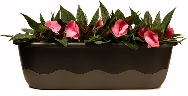 URBALIVE MARETA stačiakampis savaiminio laistymo vazonas 80 x 20 cm, rudas