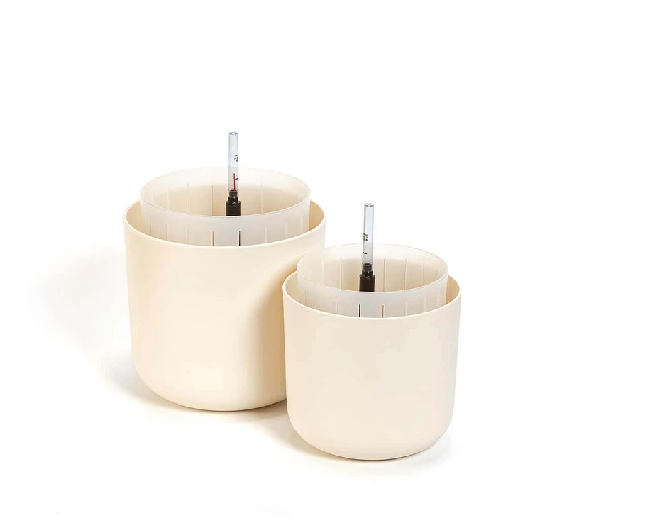 URBALIVE TOLITA AIR apvalus savaime laistomas vazonas 19 cm, smėlio spalvos