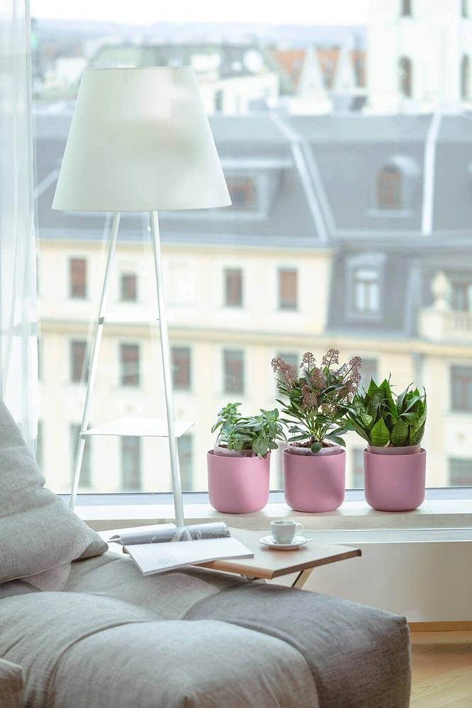 URBALIVE TOLITA apvalus savaiminio laistymo vazonas 19 cm, rožinis