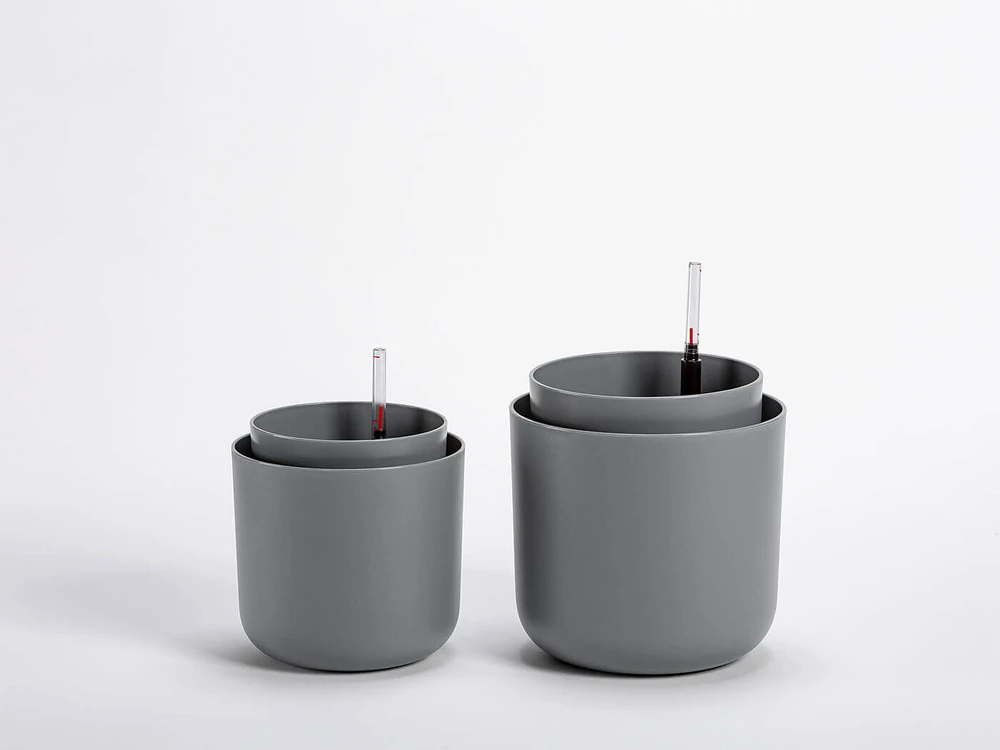 URBALIVE TOLITA apvalus savaiminio drėkinimo vazonas, 19 cm, pilkas