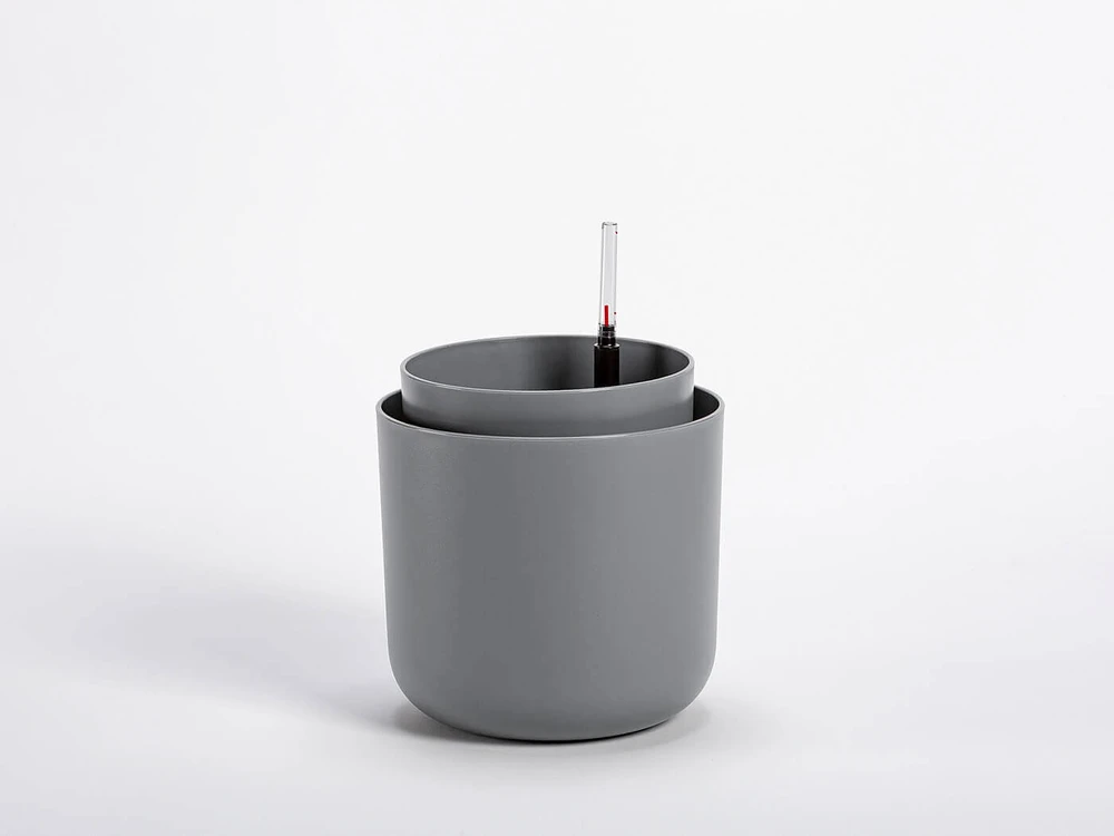 URBALIVE TOLITA apvalus savaiminio drėkinimo vazonas, 19 cm, pilkas
