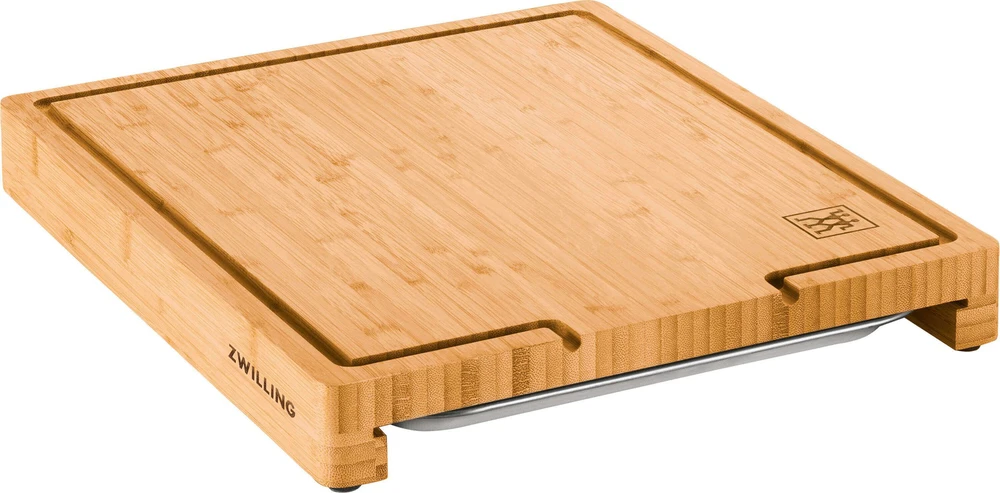 Zwilling - BBQ+ pjaustymo lentelė su padėklu - nerūdijančio plieno - 39 cm x 30 cm - bambuko