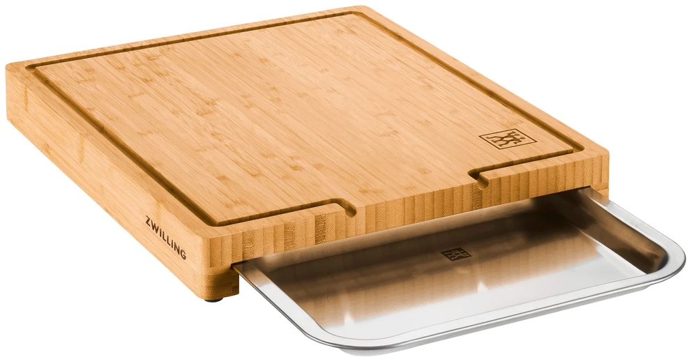 Zwilling - BBQ+ pjaustymo lentelė su padėklu - nerūdijančio plieno - 39 cm x 30 cm - bambuko