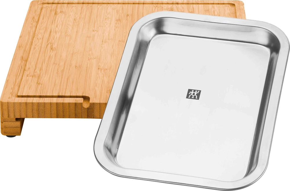 Zwilling - BBQ+ pjaustymo lentelė su padėklu - nerūdijančio plieno - 39 cm x 30 cm - bambuko